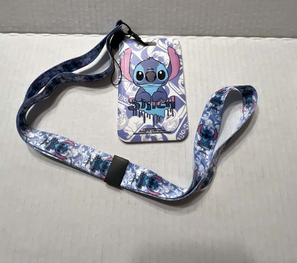 Disney Lilo & Stitch Blue Print ID Badge Holder with Lanyard
